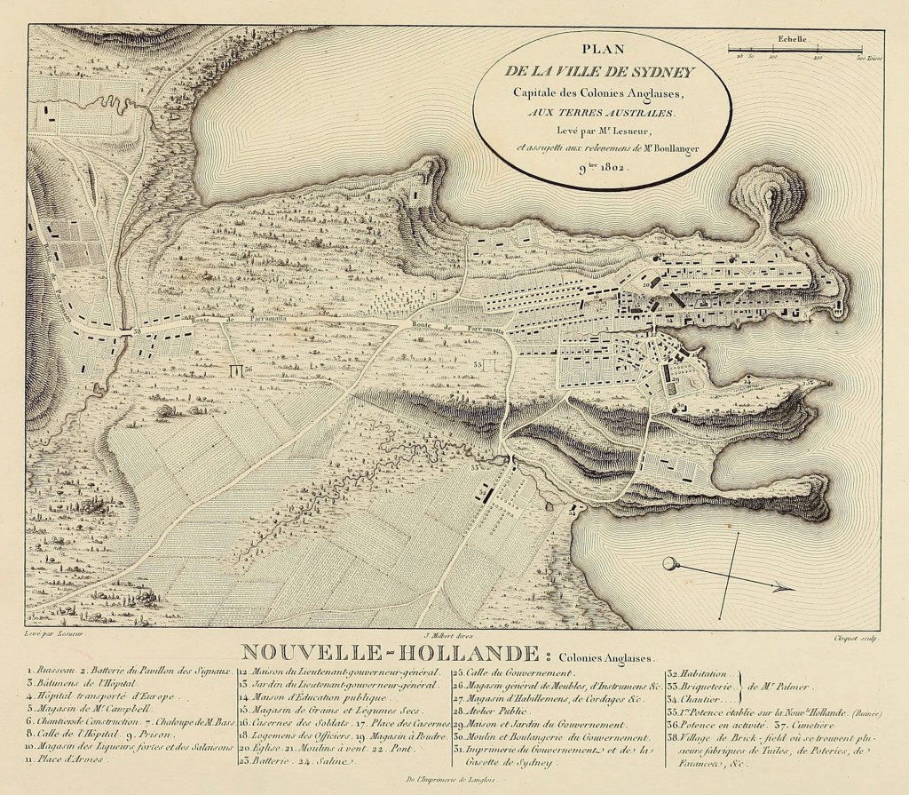 Old Map of Sydney Australia circa 1802