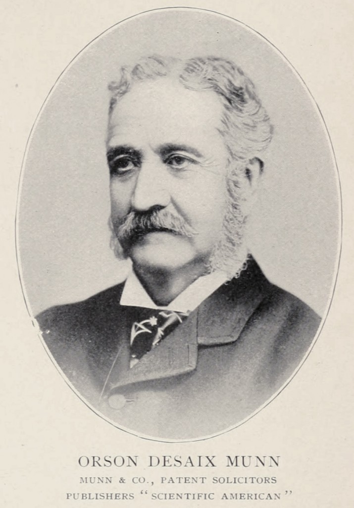 Portrait Orson Desaix Munn Publisher of Scientific American, Munn and Co. Patent Solicitors