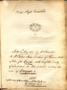 Pigot Diamond Auction Results - Christie's London circa May 10, 1802