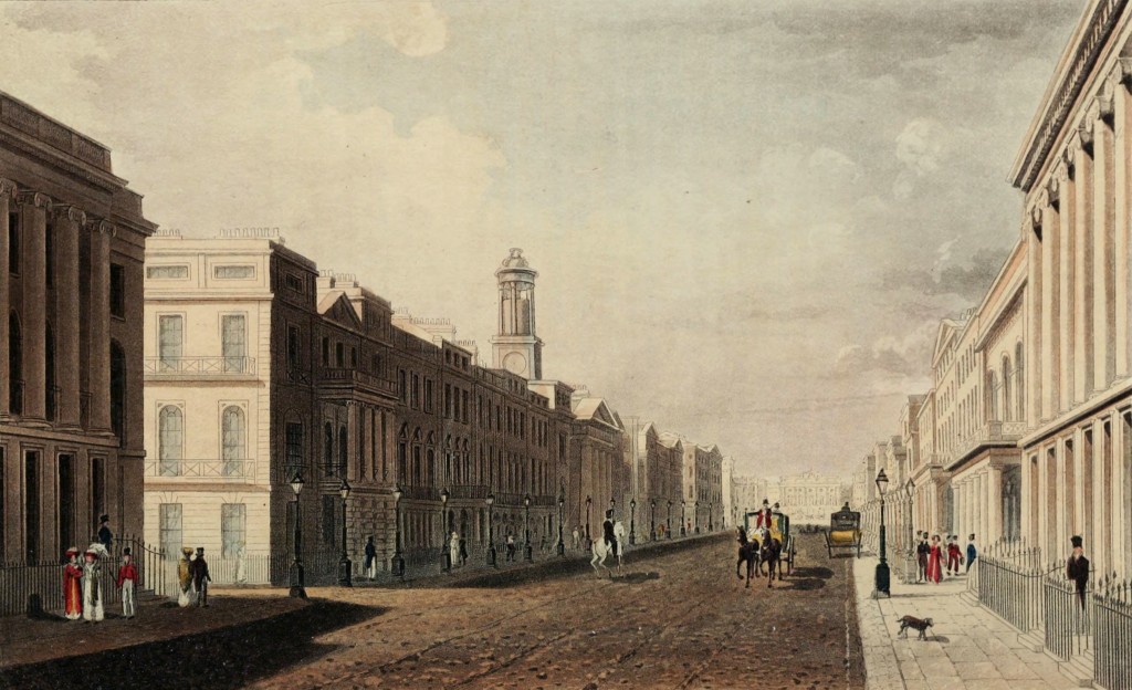 Regent Street from Waterloo Place - View circa 1822