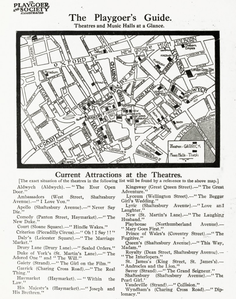 Theaters and Music Halls of London circa 1913