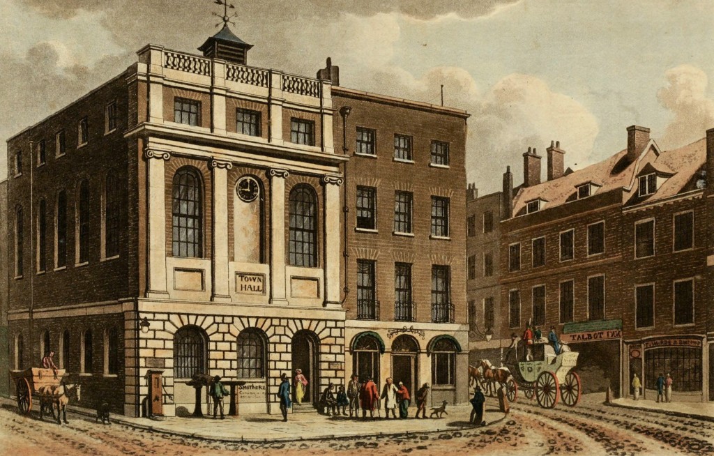 Town-Hall, Borough High Street, Southwark, London circa 1815