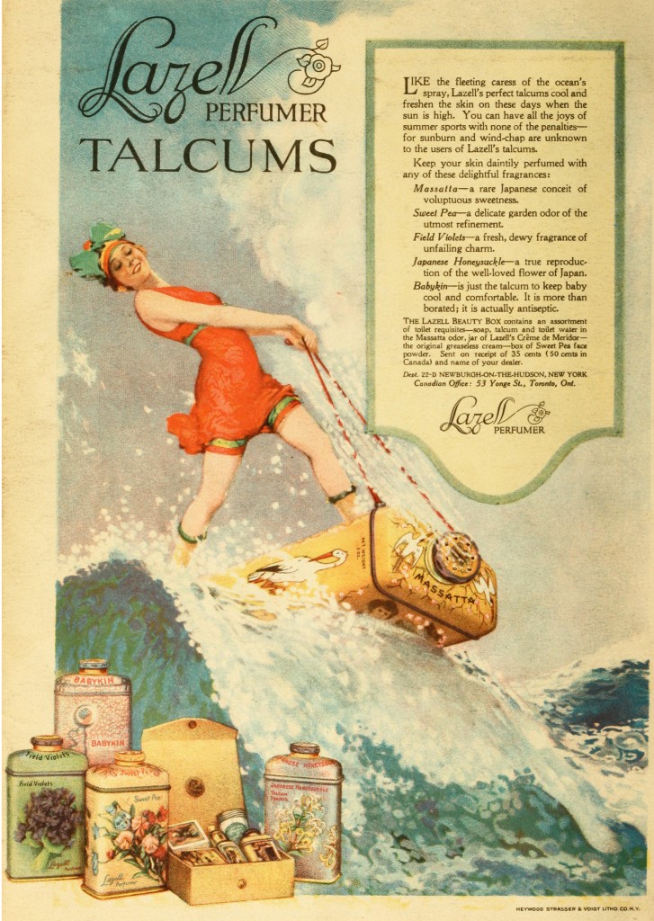 Talcum Powder Advertisement by Lazell circa 1917