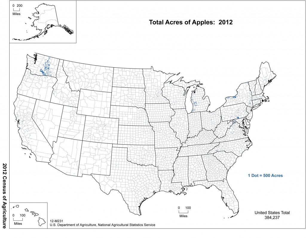 Map: 2012 United States Top Apple Producing Areas