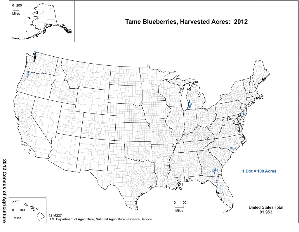 Map: 2012 United States Top Blueberry Producing Areas