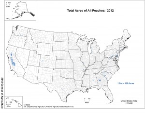 Map: 2012 United States Top Peach Producing Areas