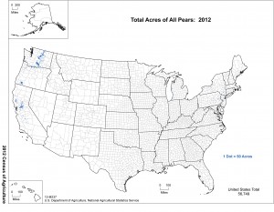 Map: 2012 United States Top Pear Producing Areas