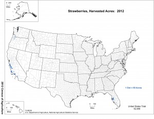Map: 2012 United States Top Strawberry Producing Areas