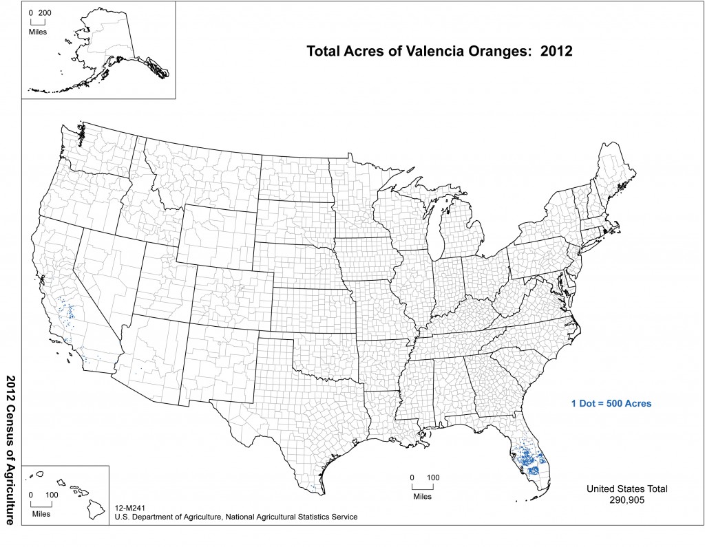 Map: 2012 United States Top Valencia Orange Producing Areas