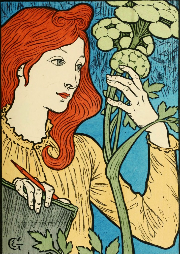 Eugene Grasset Poster with Blue Background