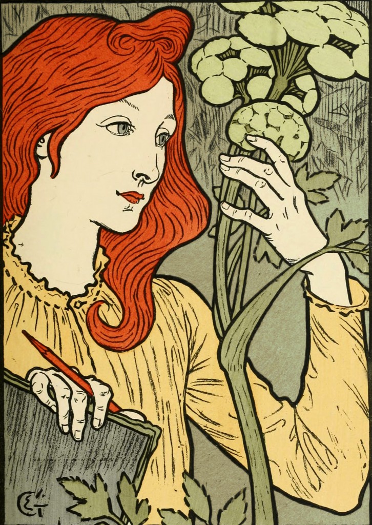 Eugene Grasset Poster with Grey-Green Background