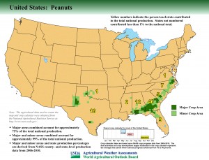 Map: United States Top Peanut Producing Areas and Growing Season