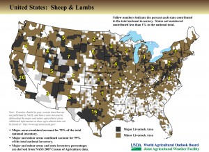 Map: United States Top Sheep and Lamb Producing Areas