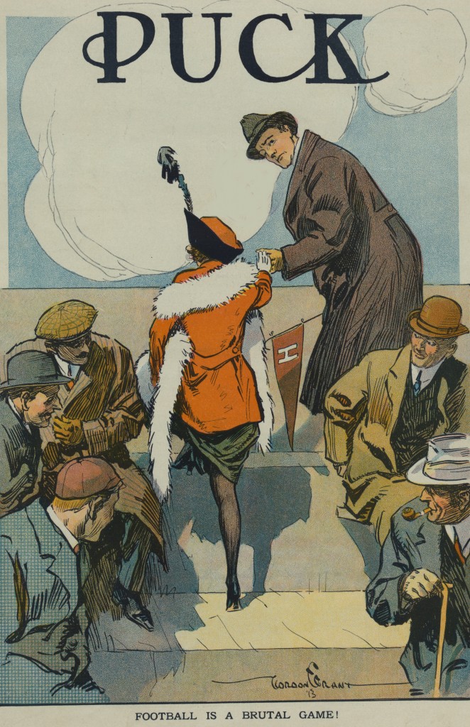 The Object Of Interest Football - Women - Is A Brutal Game - Puck Magazine Illustration By Gordon Grant Circa 1913