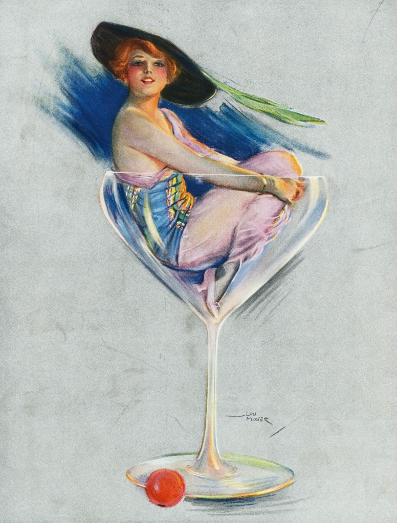 Cocktail Girl Puck Illustration By Lou Mayer Circa 1914
