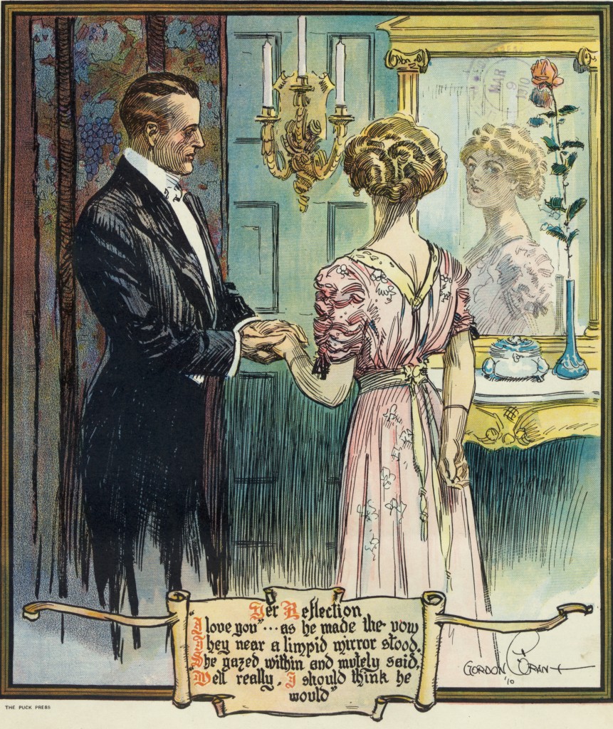 Her Reflection - Puck Magazine Illustration By Gordon Grant Circa Mar 1910Her Reflection - Puck Magazine Illustration By Gordon Grant Circa Mar 1910