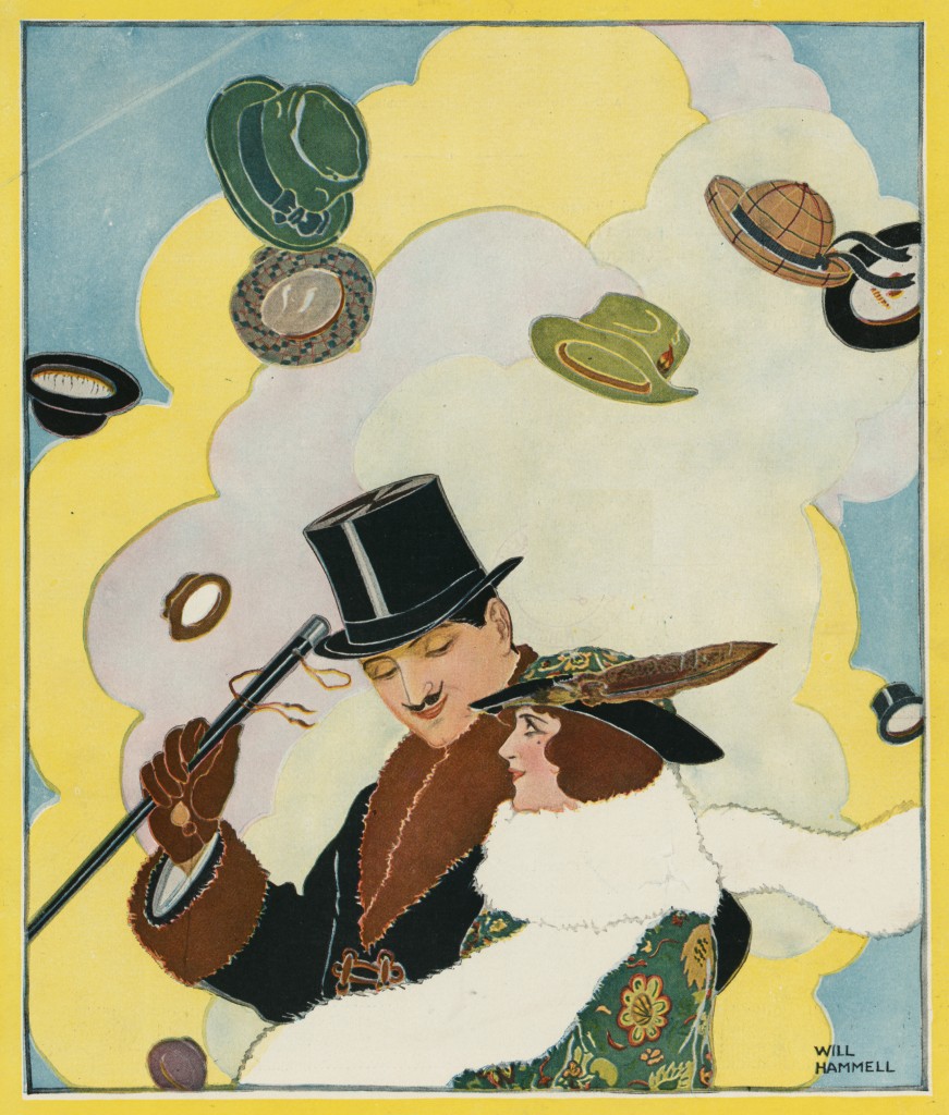Woman And Men Hats Of Fashion - Puck Magazine Illustration By Will Hammell Circa 1914