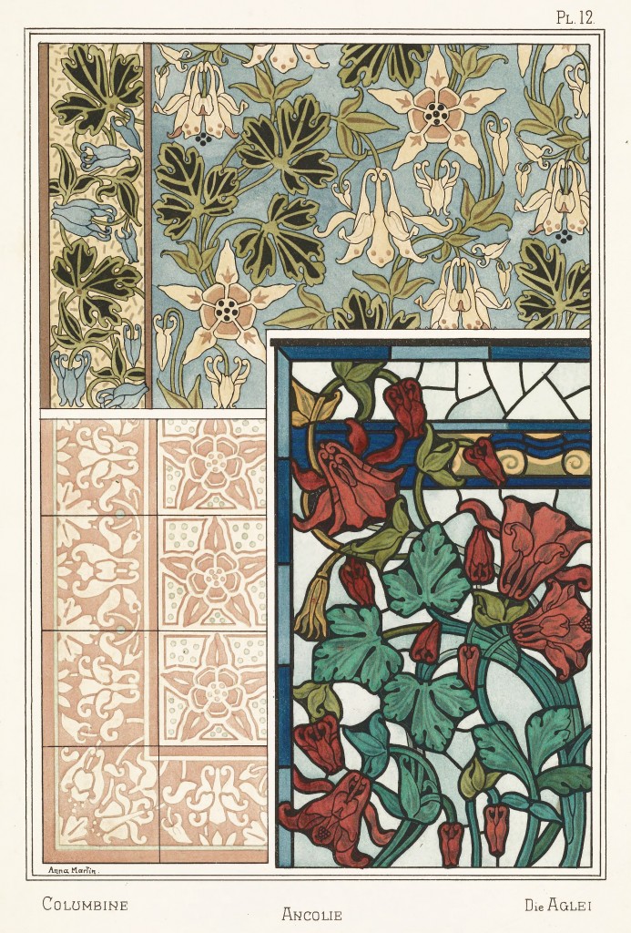 Anna Martin Art Nouveau Illustration: Columbine - Ancolie - Aglei