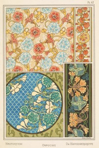 Anna Martin Art Nouveau Illustration: Nasturtium - Capucine - Kapuzinerkreffe
