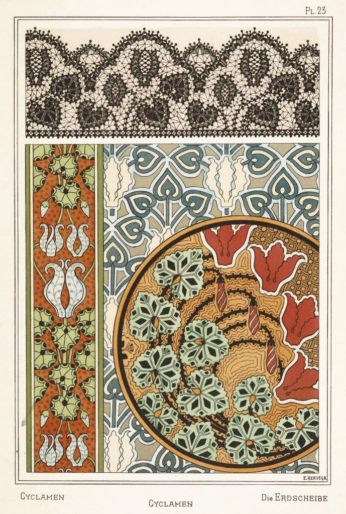 E Hervegh Art Nouveau Illustrations: Cyclamen - Erdscheibe