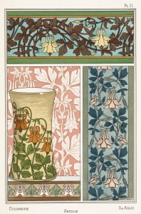 Maurice Pillard Verneuil Art Nouveau Illustration: Columbine - Ancolie - Aglei