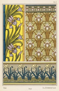 Maurice Pillard Verneuil Art Nouveau Illustration: Iris - Schwert Lilie