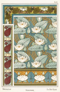 Maurice Pillard Verneuil Art Nouveau Illustration: Water Lily - Nenuphar - Seerose