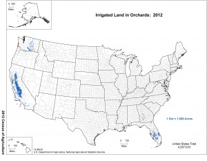 Map: 2012 United States Orchards -- Irrigated Land