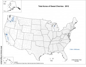 Map: 2012 United States Top Sweet Cherry Producing Areas