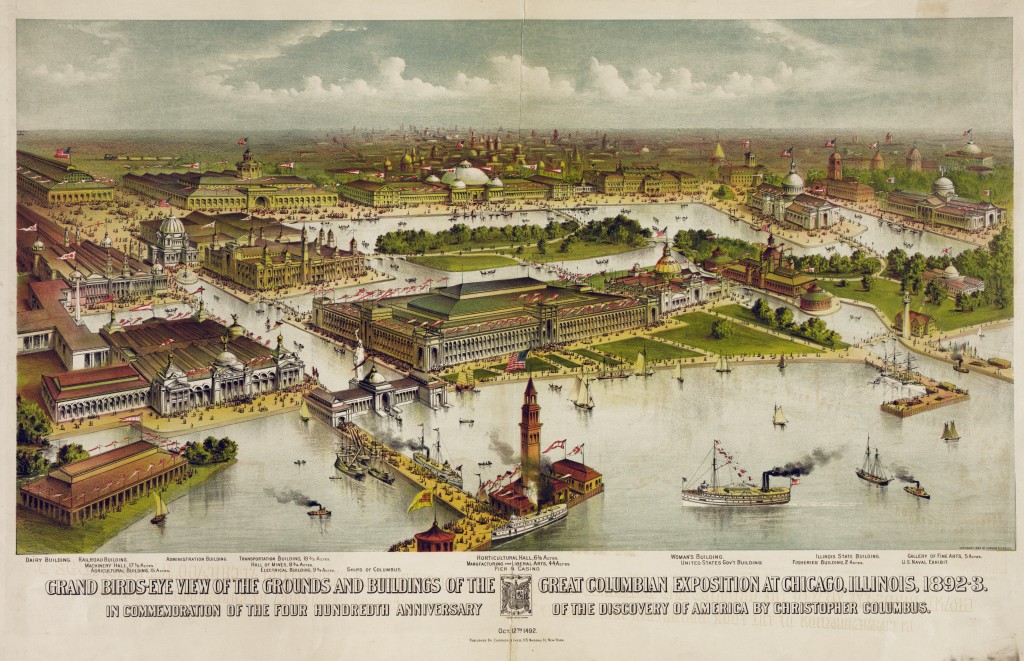 Bird's Eye View of Chicago circa 1892 -- Columbian Exposition- by Currier and Ives