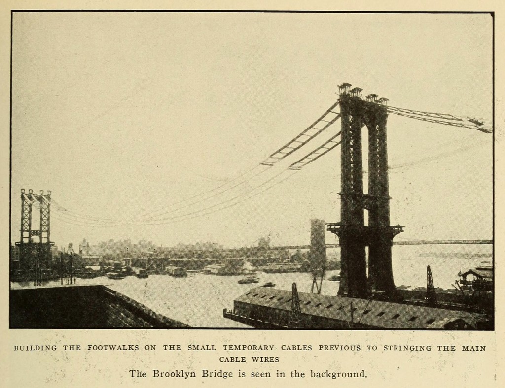 Building the Manhattan Bridge from Cassier's 1912