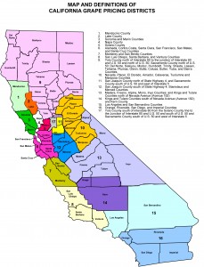 California Grape Crush Districts Map from the USDA