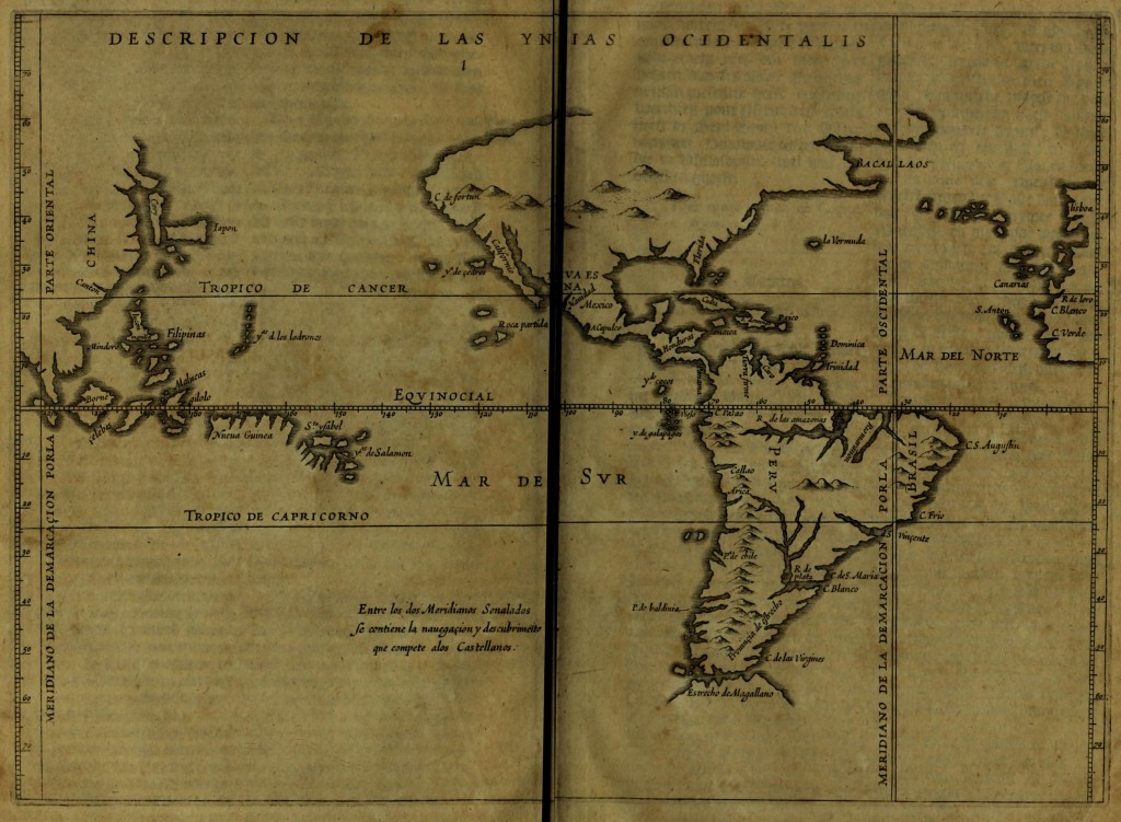 Map of North, Central and South America circa 1621