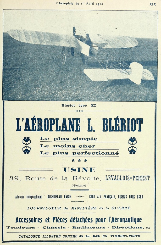 Bleriot Airplane Ad 1910