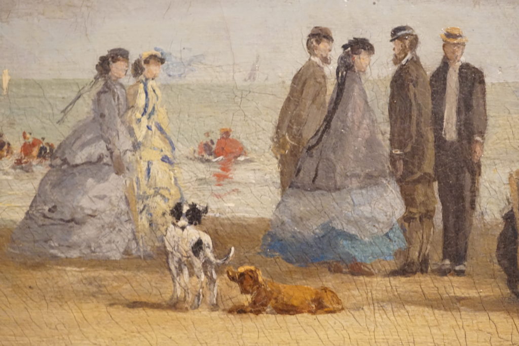 Beach Scene at Deauville by Eugene Boudin dated 1865 image 1