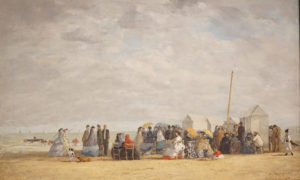 Beach Scene at Deauville by Eugene Boudin dated 1865 image 4